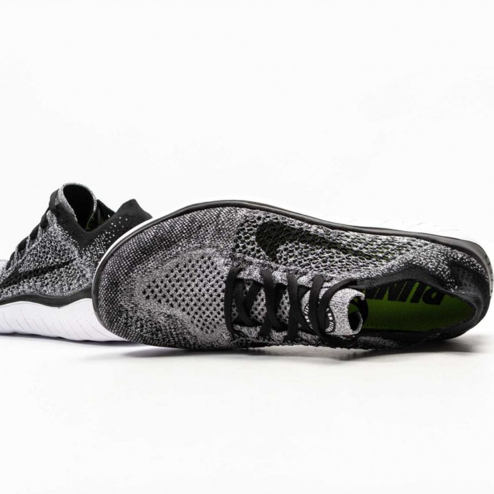 Nike Free RN Flyknit 2018 Men's Running Shoes OREO - Picture 7 of 8